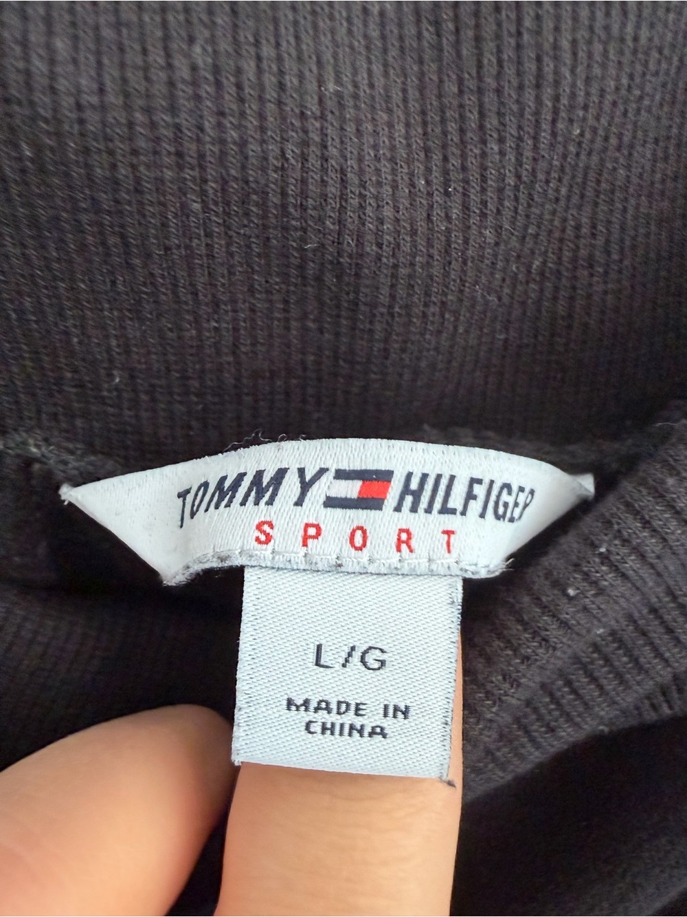 Tommy Hilfiger Black Jogger Sweatpants with Flag Detail - Picture 3 of 4